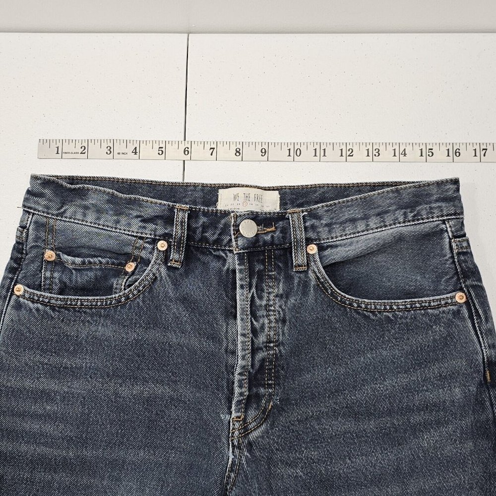 We The Free People Stella Jeans Womens 27 High Rise Boot Cut Button Fly Blue - Picture 11 of 13